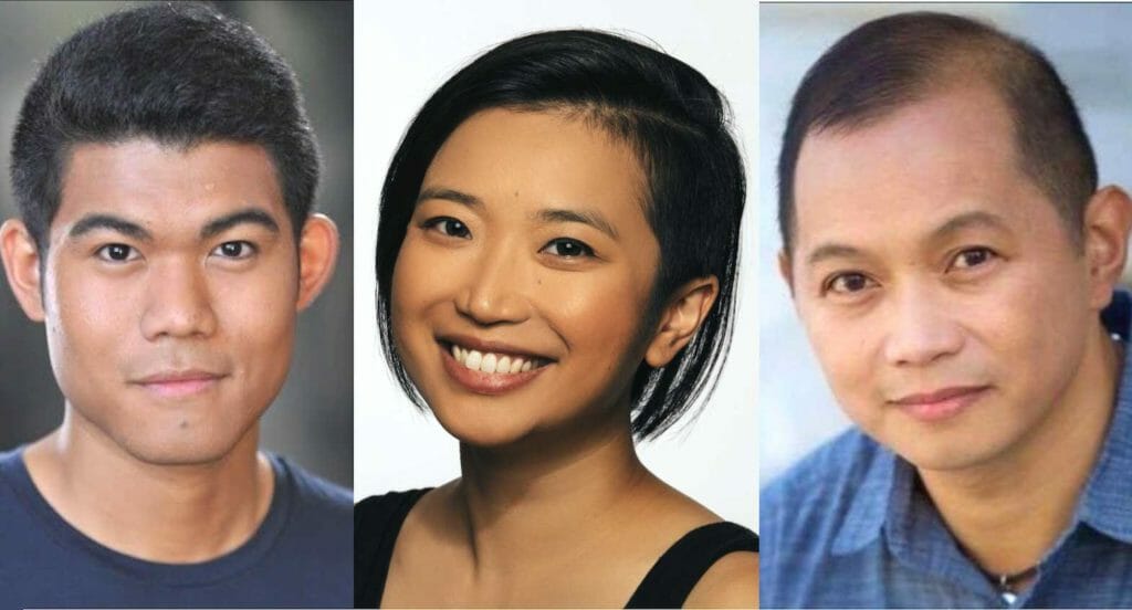Cast of “The Act of Care.” From left: Filipino Americans Rae Yuen, Lynie Abadilla and Louel Señores. CONTRIBUTED