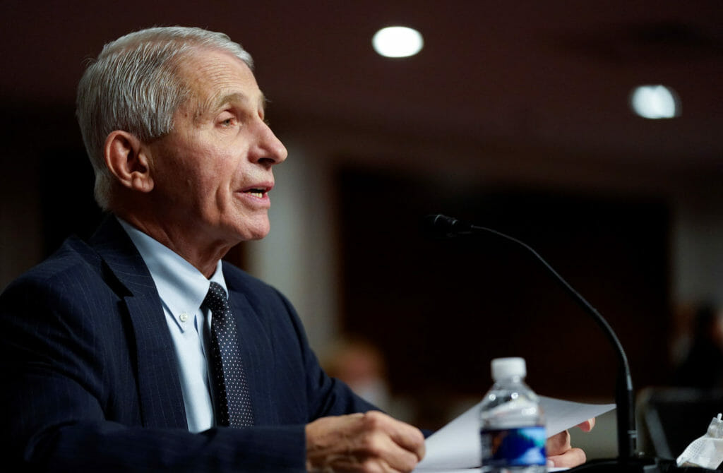 White House Chief Medical Adviser Anthony Fauci gives his opening statement before the Senate Health, Education, Labor and Pensions hearing on "Next Steps: The Road Ahead for the COVID-19 Response" on Capitol Hill in Washington, U.S., November 4, 2021. REUTERS/Elizabeth Frantz