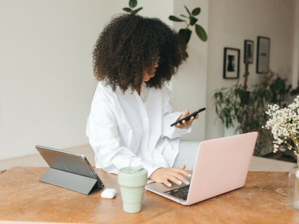 This is a person using a laptop.