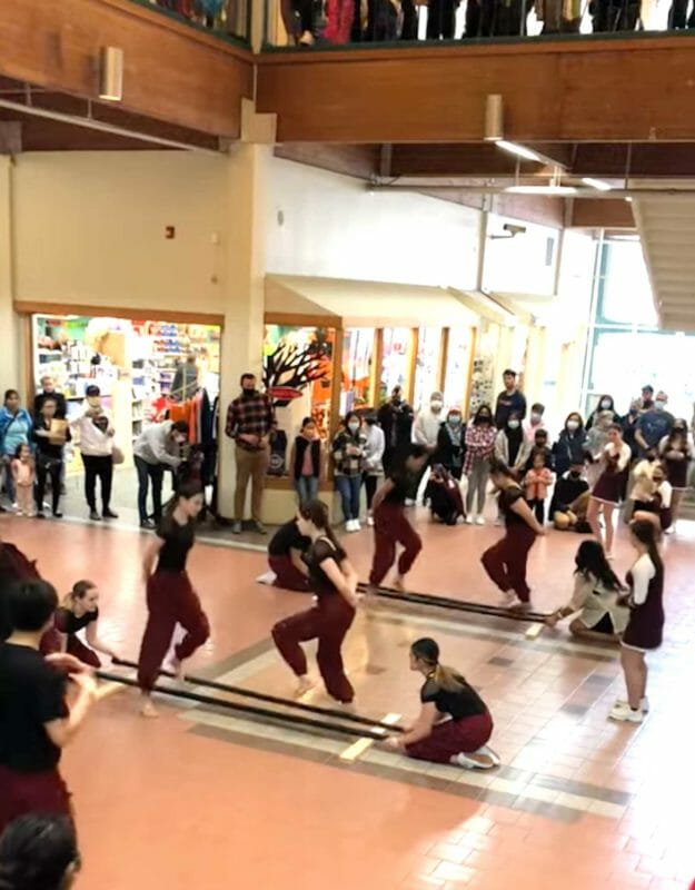 Ketchikan high schoolers dance the Tinikling at recent Filipino-American Festival. SCREENSHOT