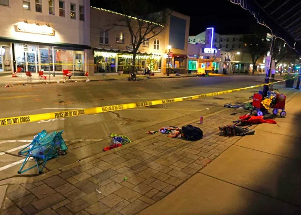 An SUV drove into a holiday parade in Waukesha, Wisconsin, killing 5 people and injuring up to 20 others. SCREENSHOT