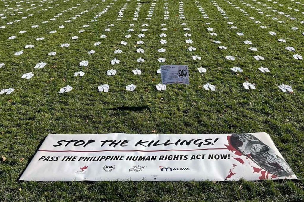  The flip flops represented 10 of the 30,000 killings under Duterte. FACEBOOK