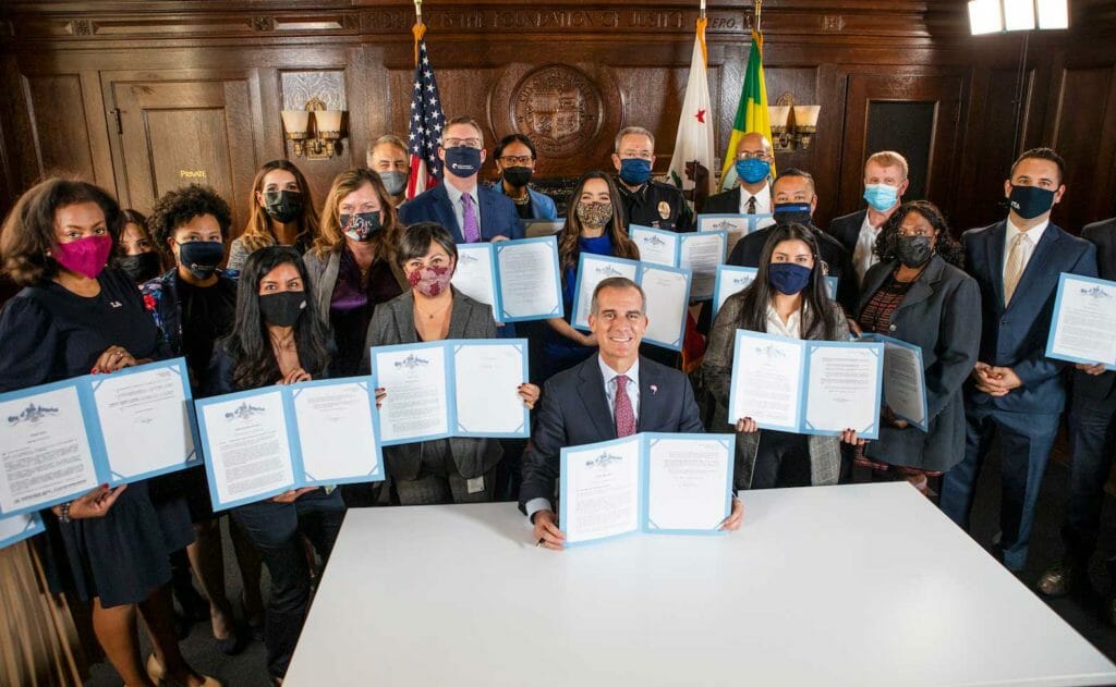 “This new directive will help to ensure that all Angelenos have equal access to what our City has to offer,” said Mayor Eric Garcetti who signed an executive order for greater language access for immigrant residents. CONTRIBUTED