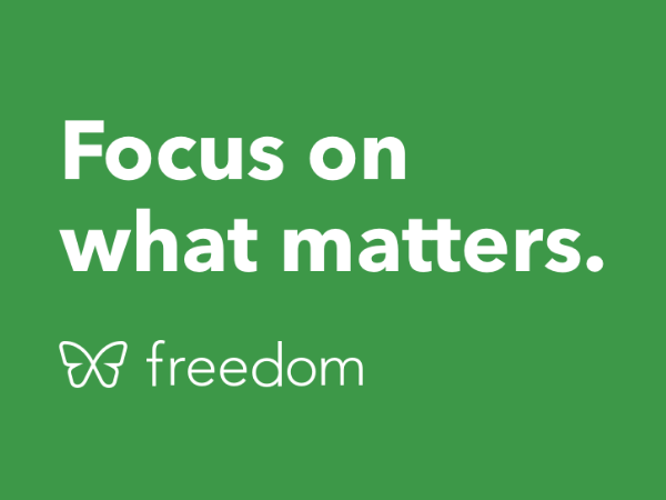 This is the Freedom app slogan.