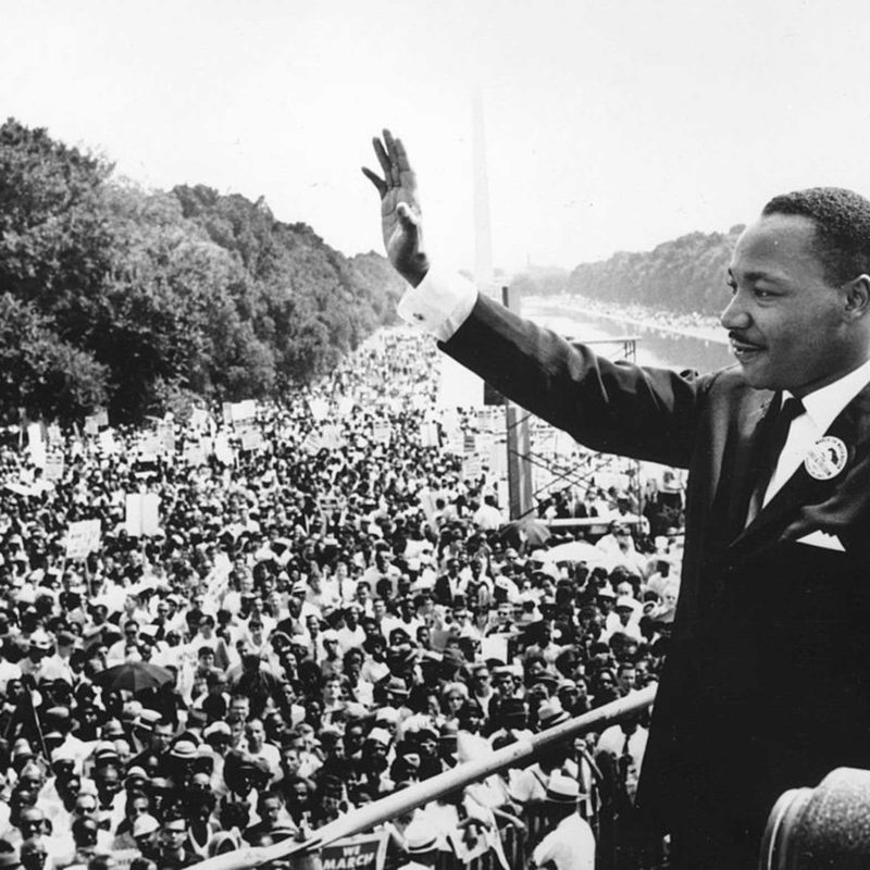 Dr. Martin Luther King Jr. during his "I Have a Dream" speech  in Washington, DC. WIKIPEDIA