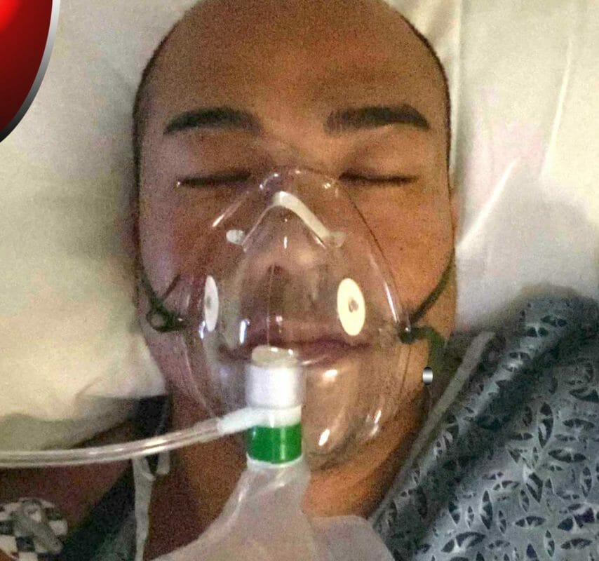 The comedian shared a photo on Instagram earlier this month of himself in the ICU (Picture: Instagram/@chinesebestfriend)