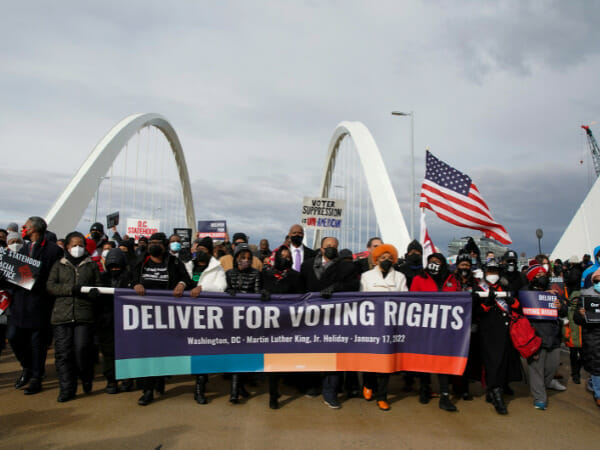 MLK family, Vice President Harris encourage US Senate act to voting rights