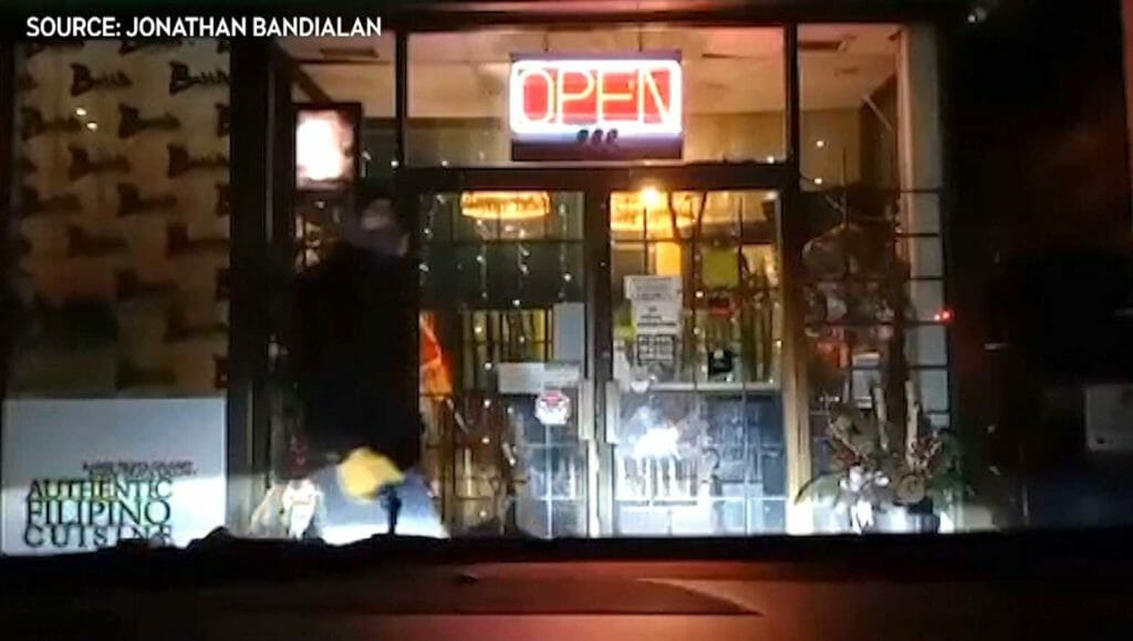 The Bandalians were picking up dinner from this Filipino restaurant in Calgary when the attempted carjacking happened. SCREENSHOT