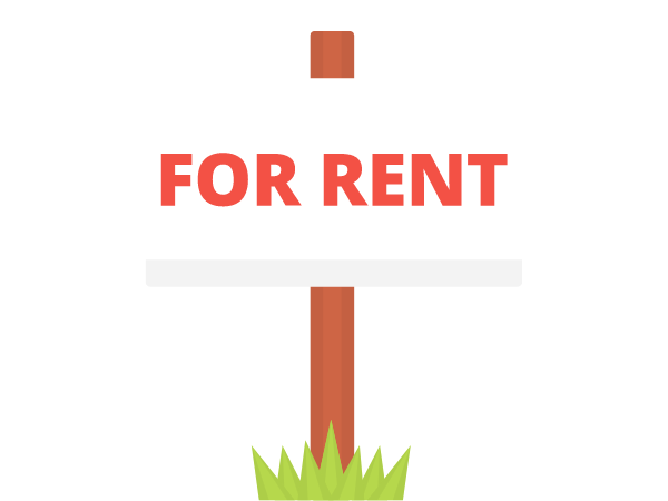 This is a "FOR RENT" sign.