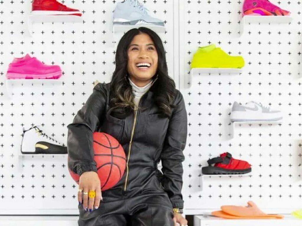 Abby Albino, Canada Basketball, Director of Brand and Partnerships, in her Toronto women’s sneaker boutique Makeway, one of her side gigs.  ELAINE FANCY