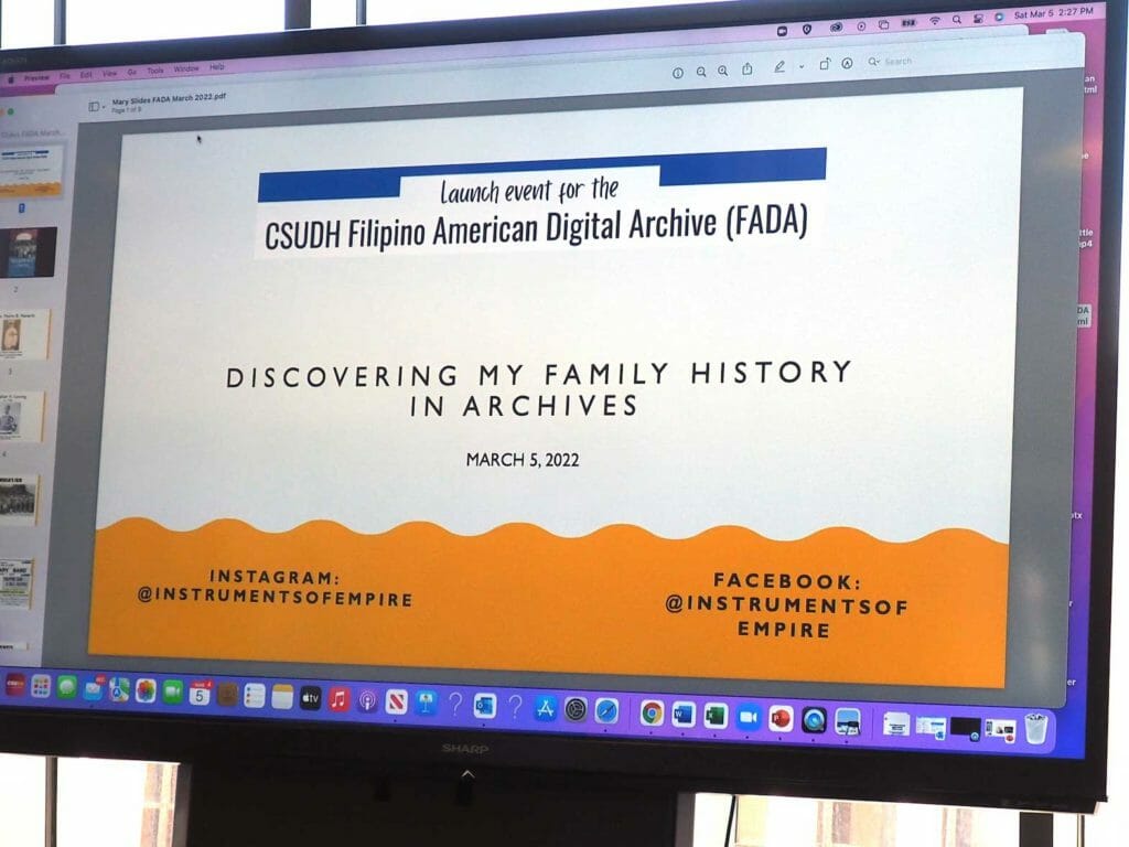  The Gerth Archives & Special Collections at Cal State University Dominguez Hills hosted a formal launch of its own Filipino American Digital Archives (FADA) on the 5th floor of its impressive University Library on March 5, 2022.