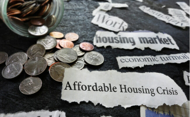 These are newspaper clippings that have the word "affordable housing crisis" on them.