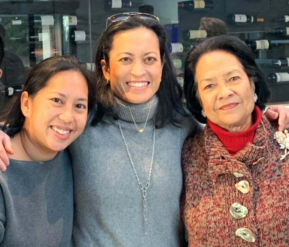 Nicole (left) and Trina (center) with their mother Dr. Nieva Duque. (Penn Medicine News)