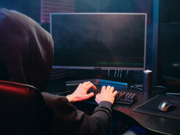 This is a hacker using a computer.