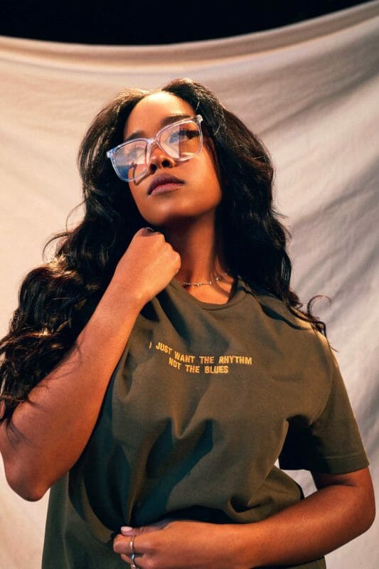 H.E.R. in one of her tees. CONTRIBUTED