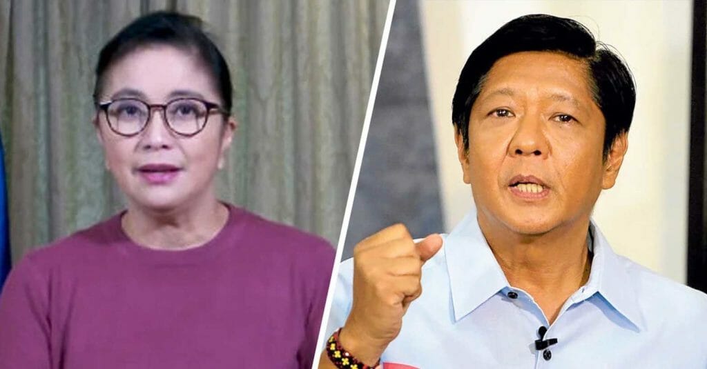 Vice President Leni Robredo and presidential contender Ferdinand Marcos Jr. INQUIRER FILE
