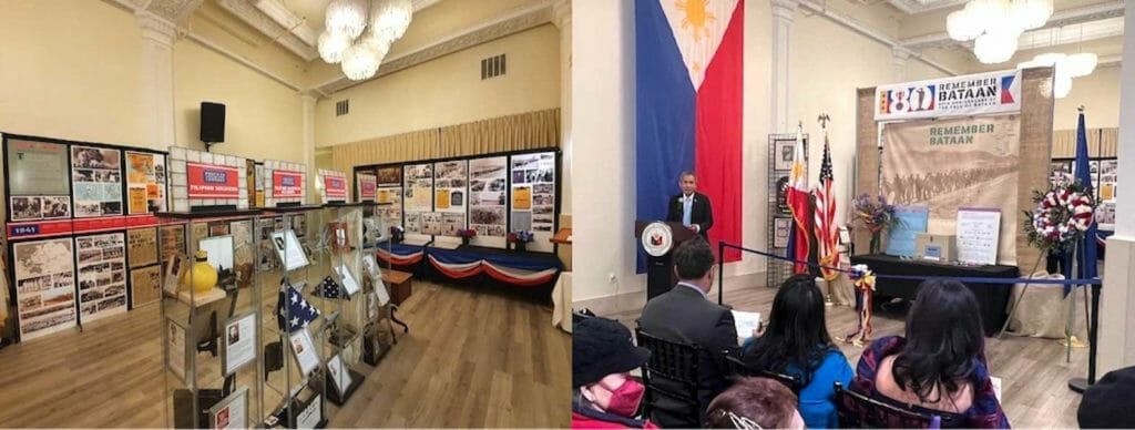 Philippine Consul General in San Francisco Neil Ferrer (third from left) leads Filipino and American officials and leaders during the ribbon-cutting ceremony of “Remember Bataan: The 80th Anniversary of the Fall of Bataan” Memorial Exhibit at the Philippine Consulate General in San Francisco’s Kalayaan Hall on 11 April 2022. CONTRIBUTED