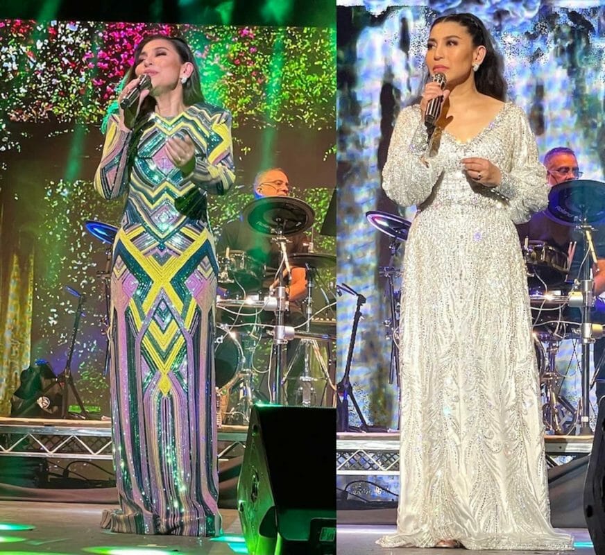 Two of the dresses Oliver Tolentino made for Lani Misalucha. (A. Caruthers)