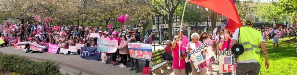 Rallyists in Flushing Meadows, NY (left) and Dupont Circle, Washington, DC. FACEBOOK