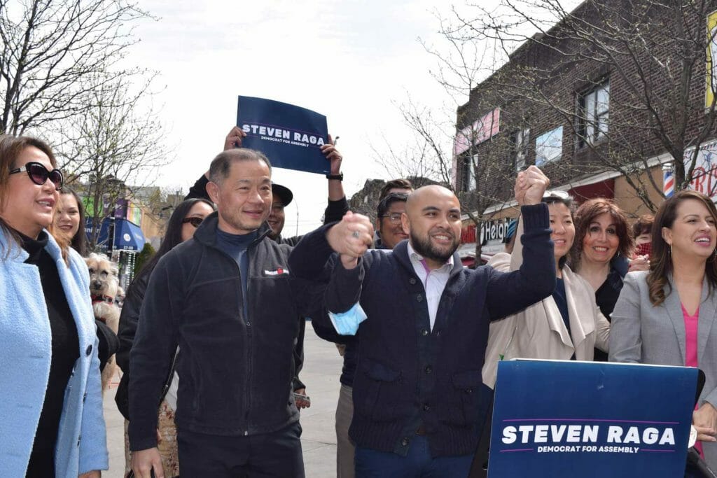The Fil-Am candidate Steven Raga (third from left) has a team of community leaders and members from the Chinese, Filipino, Nepali, Bengali, Ecuadorian, Colombian, Mexican, and many other diverse communities in Queens to help in his bid for the NY Asssembly. CONTRIBUTED