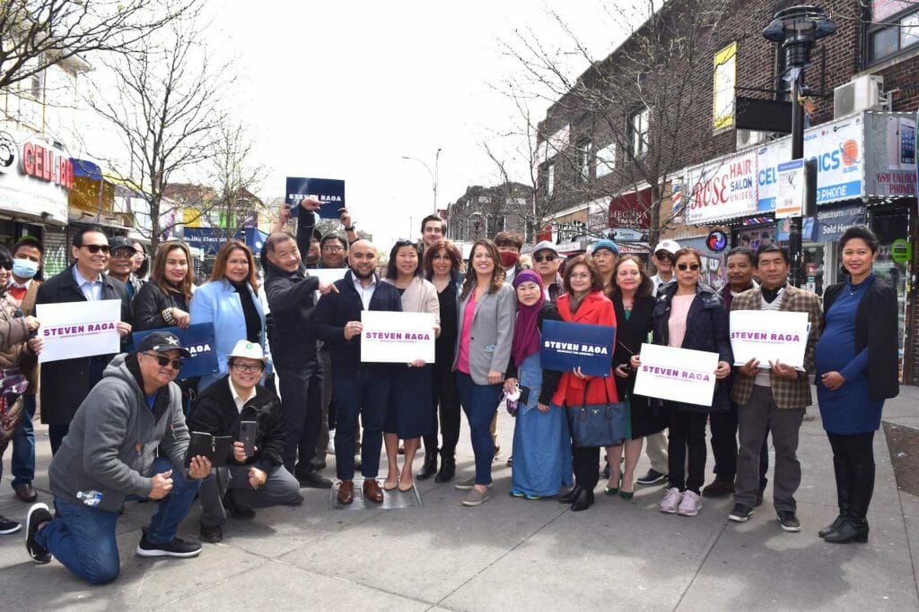Joined by Congresswoman Grace Meng, State Senator John Liu, and Assemblymember Catalina Cruz as well as a diverse group of community leaders and supporters, Raga committed himself to representing the community that he grew up in. 