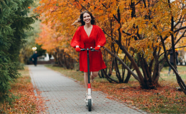 This is a person enjoying one of the best electric scooters.