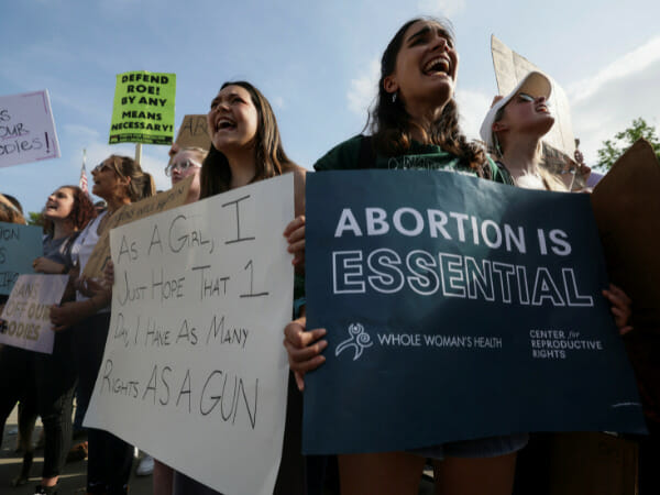 Abortion rights protesters rally in US stirred by Supreme Court opinion draft