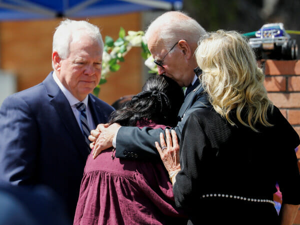 Biden sympathizes with Texas town as anger sparks over school shooting