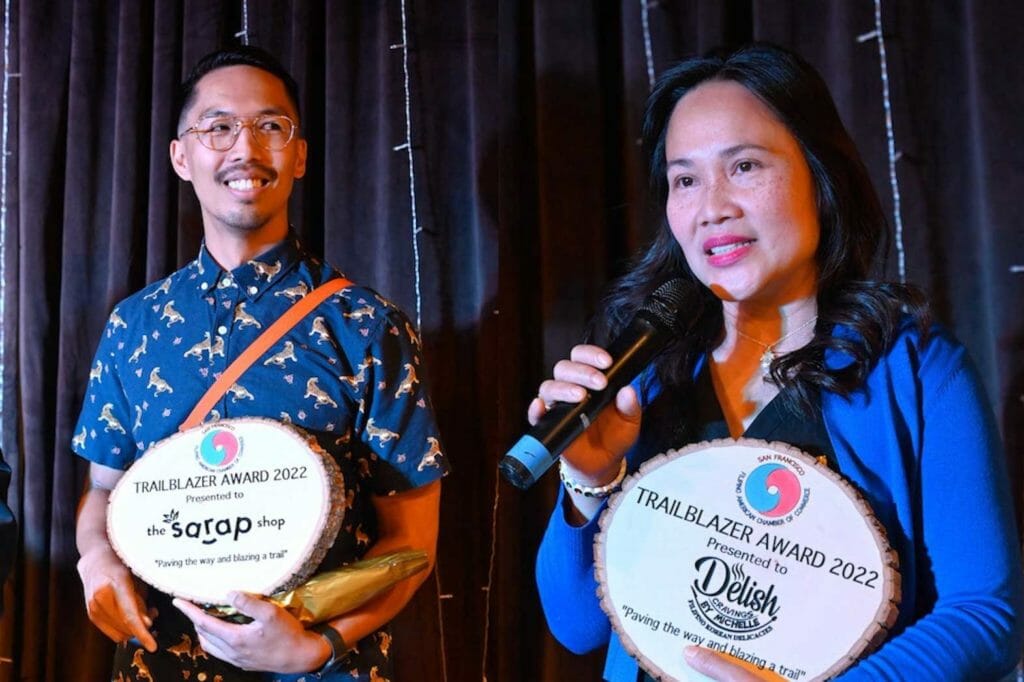 Awardees “The Sarap Shop” co-owner JP Reyesa nd Michelle Domingo of Delish Cravings by Michelle in Stockton, California. CONTRIBUTED