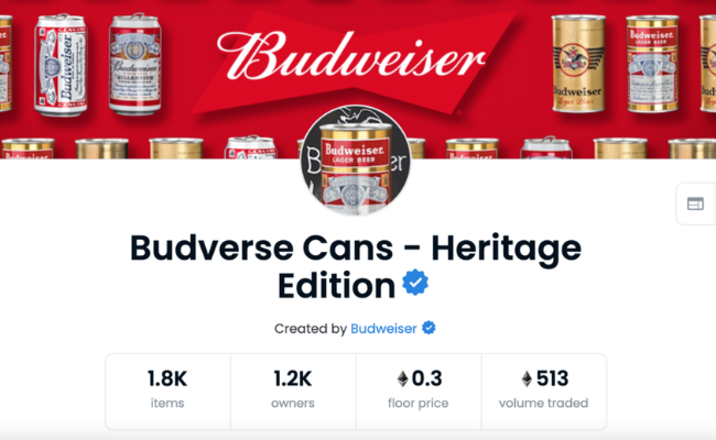 This is the Budweiser NFT marketing campaign.