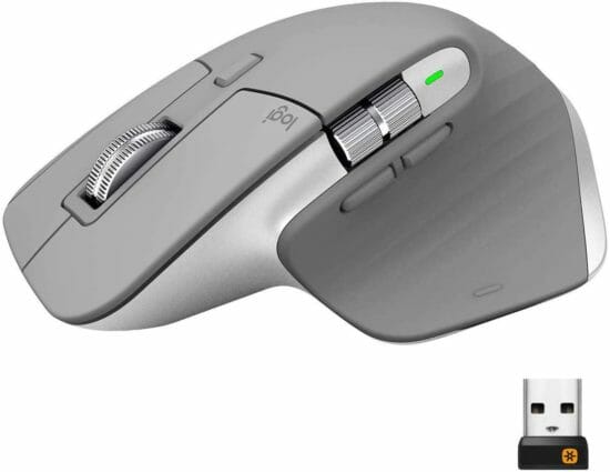  Logitech MX Master 3 Advanced Wireless Mouse, Ultrafast Scrolling, Ergonomic, 4000 DPI, Customization, USB-C, Bluetooth, USB, Apple Mac, Microsoft PC