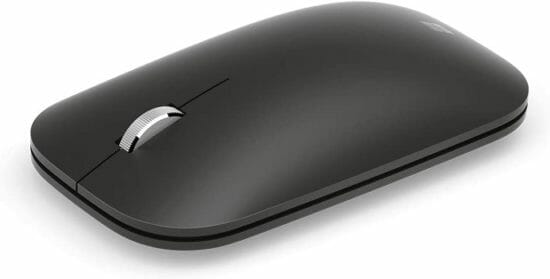 Microsoft Modern Mobile Mouse, Black - Comfortable Right/Left Hand Use design with Metal Scroll Wheel, Wireless, Bluetooth for PC/Laptop/Desktop