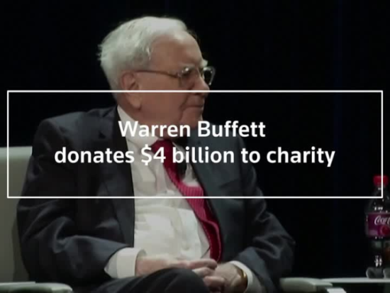Billionaire Warren Buffett donates four billion to charity