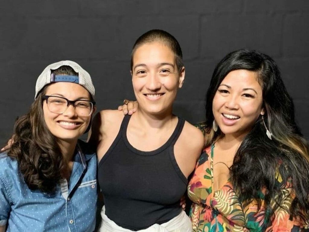 Filipino American theater makers. (From left) Director Yari Cervas with playwrights Luz Lorenzana Twigg and Carolene Joy Cabrera King. CONTRIBUTED