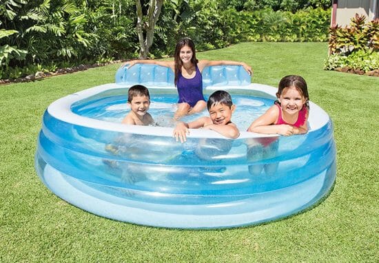  Intex Swim Center™ Inflatable Family Lounge Pool, 90" X 86" X 31", for Ages 3+