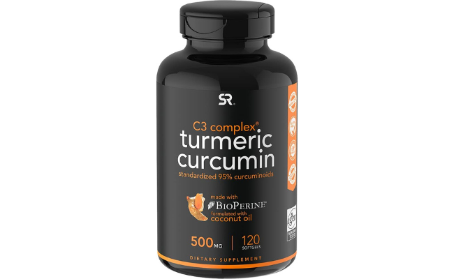 Turmeric Curcumin C3 Complex 500mg, Enhanced with Black Pepper & Organic Coconut Oil for Better Absorption; Non-GMO & Gluten Free 