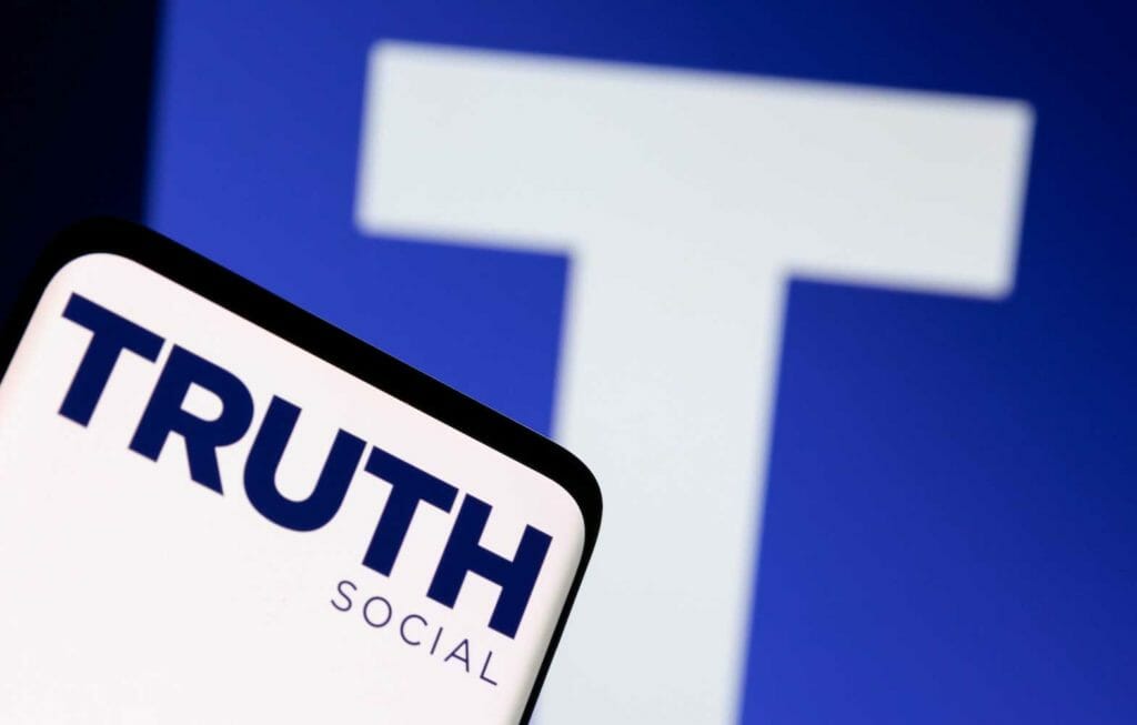  The Truth social network logo is seen displayed in this picture illustration taken February 21, 2022. REUTERS/Dado Ruvic/Illustration