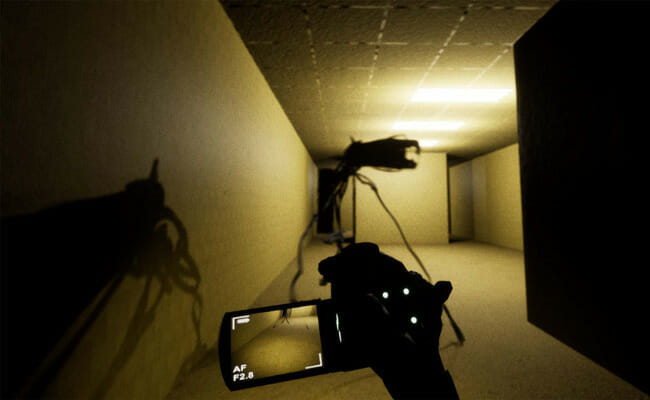 This is someone taking videos of a dark corridor.