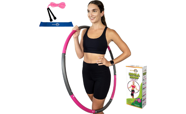  Better Sense Hoola Hoop for Adults - 8 Section Detachable Hoola Hoops, 2lb Weighted Hoola Hoop for Exercise - Portable Smooth & Soft Padding Weighted