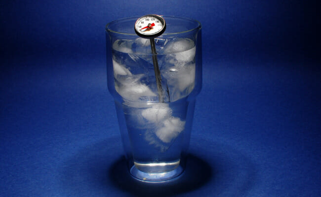 This is a glass of cold water.