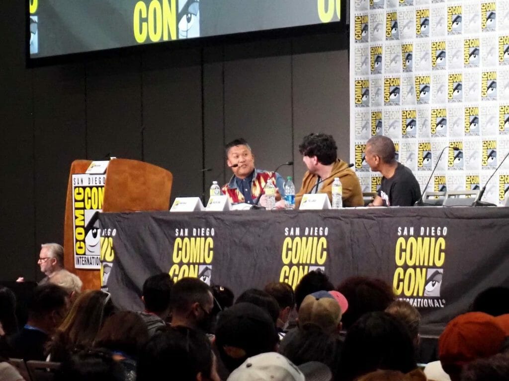Dante Basco (voice of Prince Zuko) leads the SDCC panel, "Avatar: Braving the Elements," the official companion podcast co-produced by Nickelodeon and iHeartRadio, live at the San Diego Convention Center, with other show voice actors Jack De Seana and Phil LaMatt . INQUIRER/Florante Ibanez
