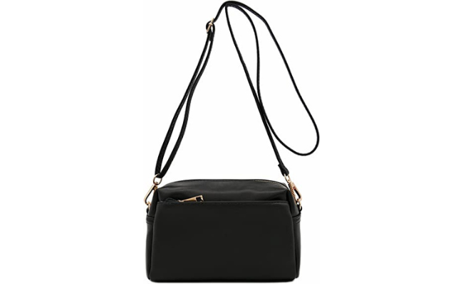 Triple Zip Small Crossbody Bag