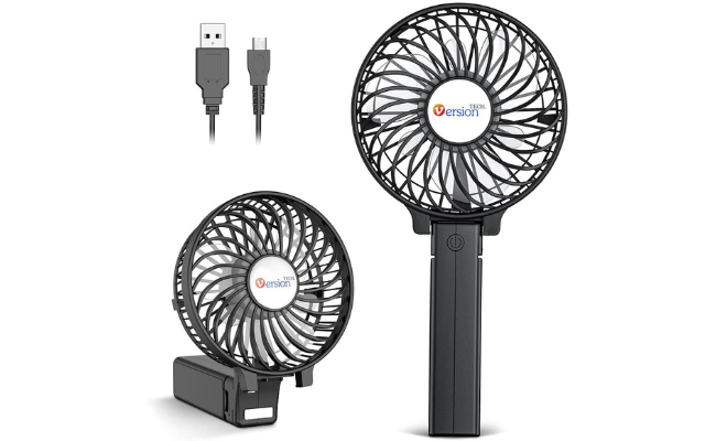 VersionTECH. Mini Handheld Fan, USB Desk Fan, Small Personal Portable Table Fan with USB Rechargeable Battery Operated Cooling Folding Electric Fan