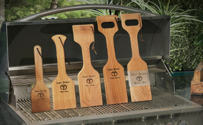 These are wooden grill scrapers.