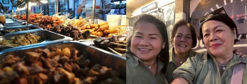 Dollar Hits offerings (left photo) and business partners and sisters (from left) Josephine Estoesta, Elvira Chan and Nelita Deguia. INSTAGRAM