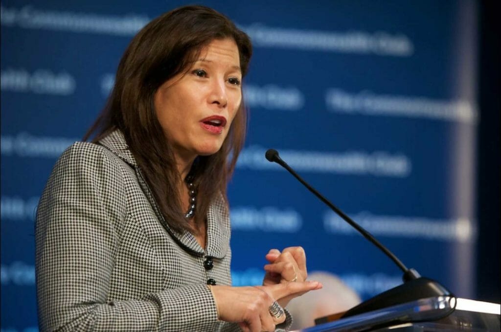 California Chief Justice Tani Cantil-Sakauye described the reaction from colleagues about news of her departure as “moans and groans and exclamations of concern and dismay and congratulations."