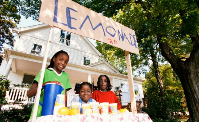 Have a lemonade or hot chocolate stand