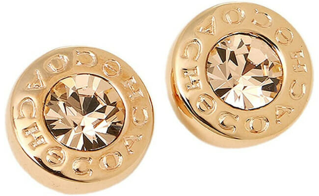COACH GOLD OPEN CIRCLE STUD EARRINGS F54516, GOLD