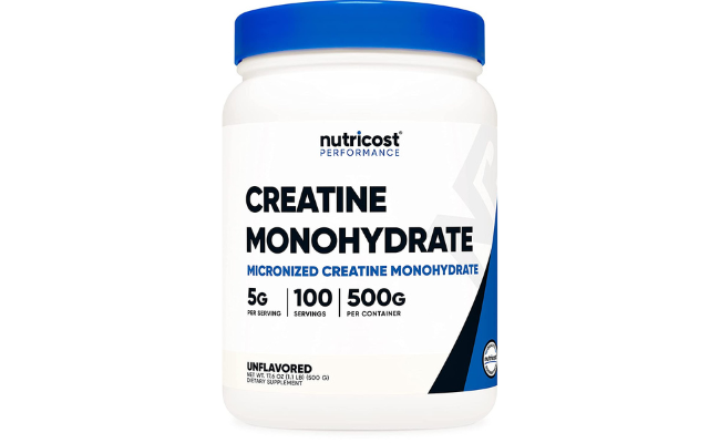  Nutricost Creatine Monohydrate Micronized Powder 500G, 5000mg Per Serv (5g) - Micronized Creatine Monohydrate, 100 Servings