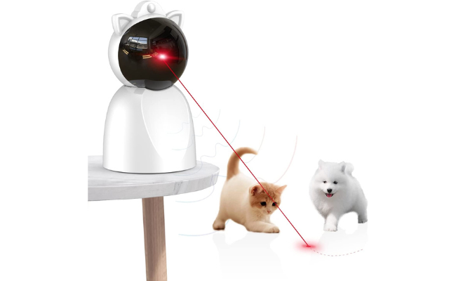  Rechargeable Motion Activated Cat Laser Toy Automatic,Interactive Cat Toys for Indoor Kitten/Dogs/Puppy,Fast and Slow Mode,1200 mAh Battery
